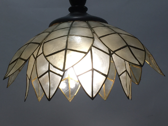 Vintage lotus flower mother-of-pearl hanging lamp