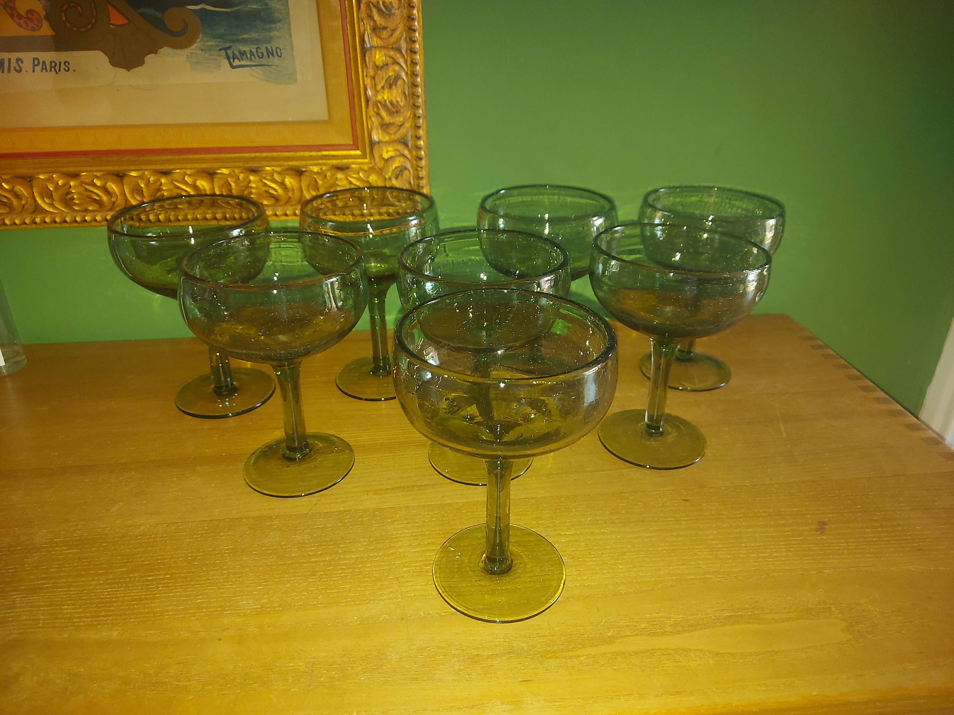 8 glasses in blown glass from Biot (cocktail, fruit cup)