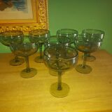 8 coupes en verre soufflé de Biot ( cocktail , coupe à fruits )