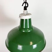 Industrial British Green Enamel Factory Pendant Lamp, 1960s