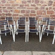 Set of 8 vintage terrace garden chairs 1970