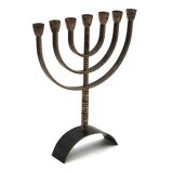 Brass 7-branch candelabra Menorah, 1960s