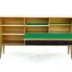 Sideboard vintage blond wood massif vintage 1950 from Charles Ramos