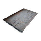 Vintage cactus silk carpet, grey and with original nomadic designs. free shipping in europe 225x135cm