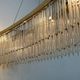 Big design hand made XXL glass and brass austrian chandelier - 1980s