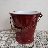 Old brown enamel bucket