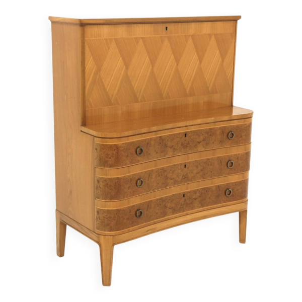Secrétaire scandinave en orme, Swedish modern, Suède, 1940 — Beyit