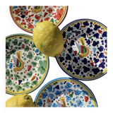 Plate 20cm bird flowers navy blue