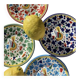 Plate 20cm bird flowers navy blue