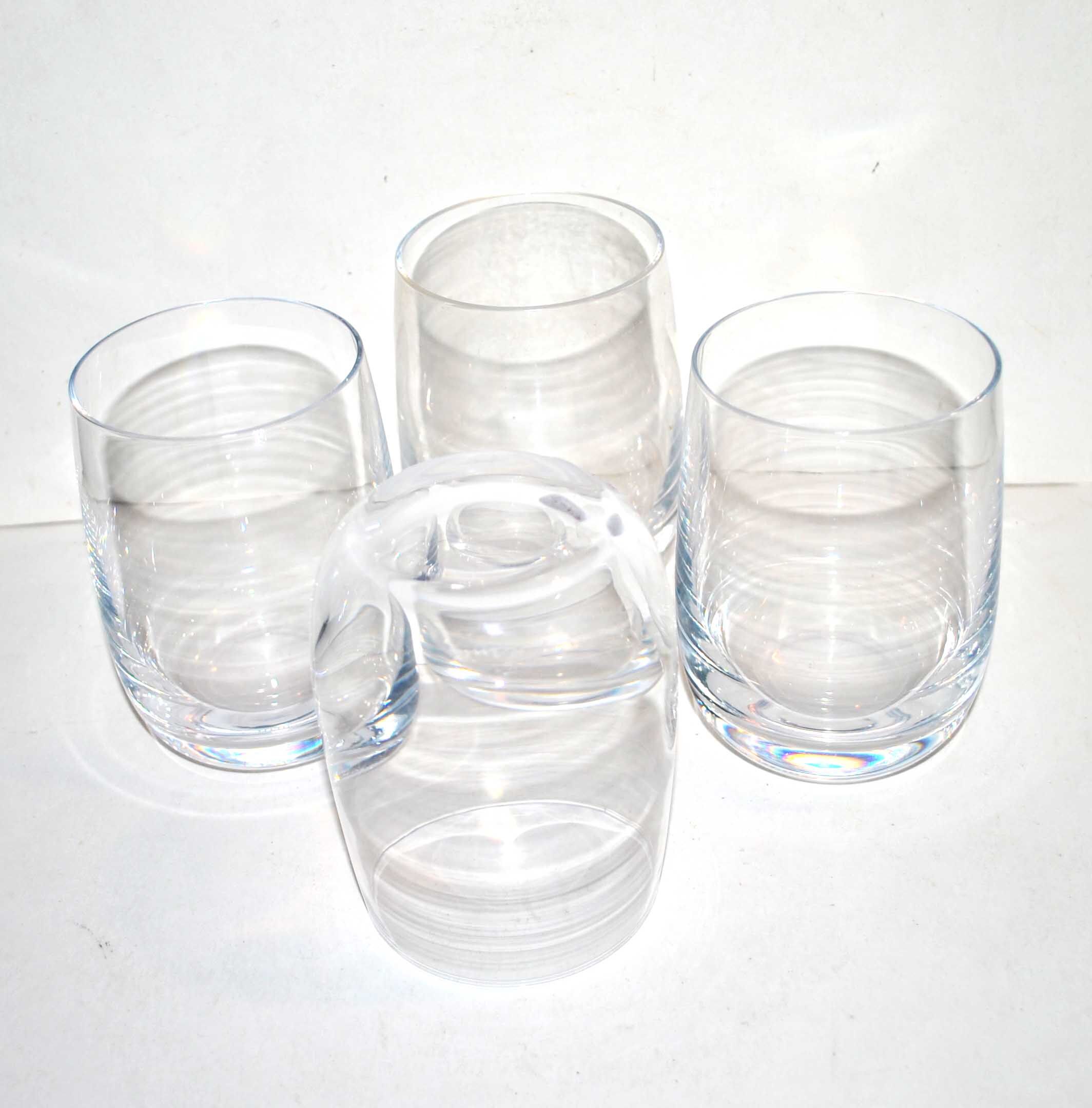Set of 4 water glasses or whisky in Daum crystal signed 11 cm