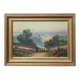 Painting "Shepherdess and her Flock", oil on panel signed G. Corbier – early 20th century