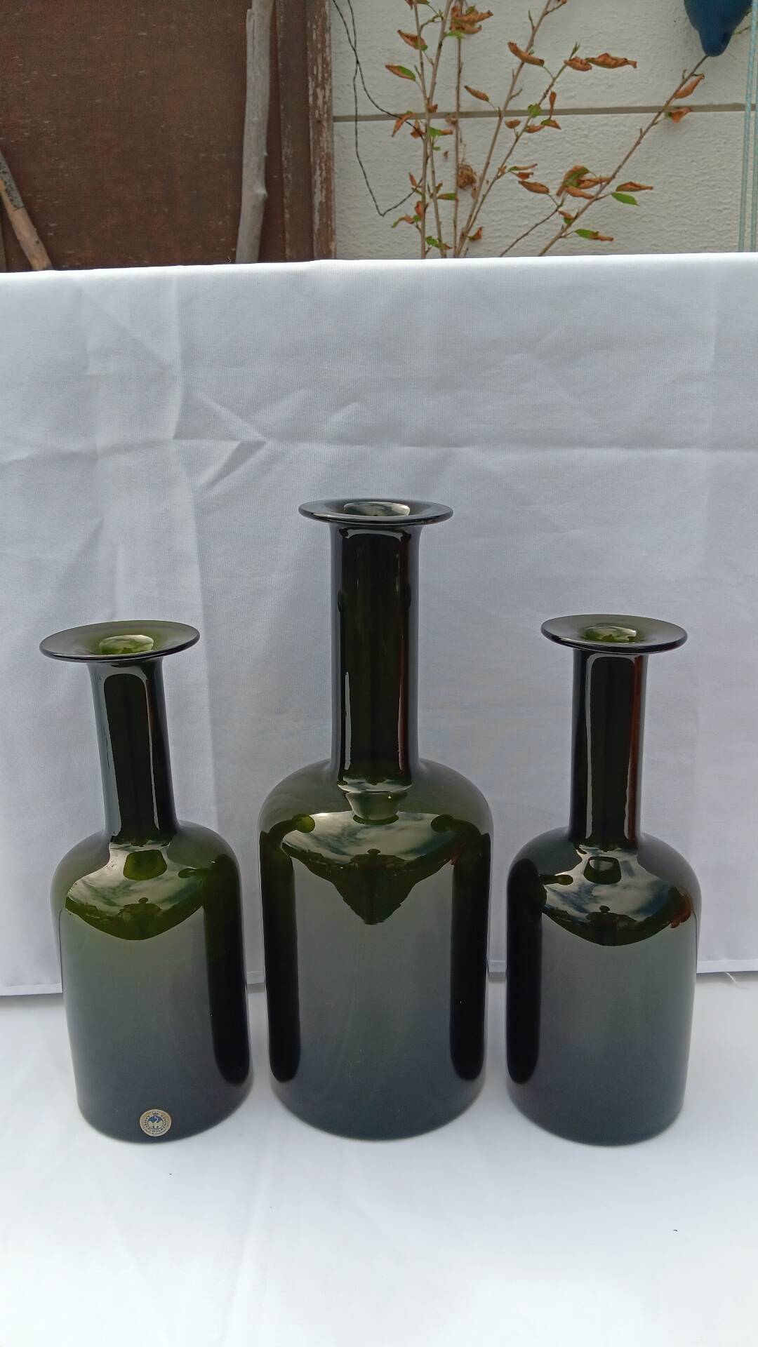 Set of 3 gulvase from october brauer for holmegaard