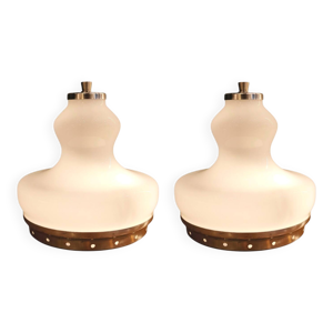 Paire de lampes en verre