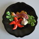 Assiette Vallauris 60's barbotine poisson