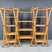 Étagère murale en bambou vintage, années 1970