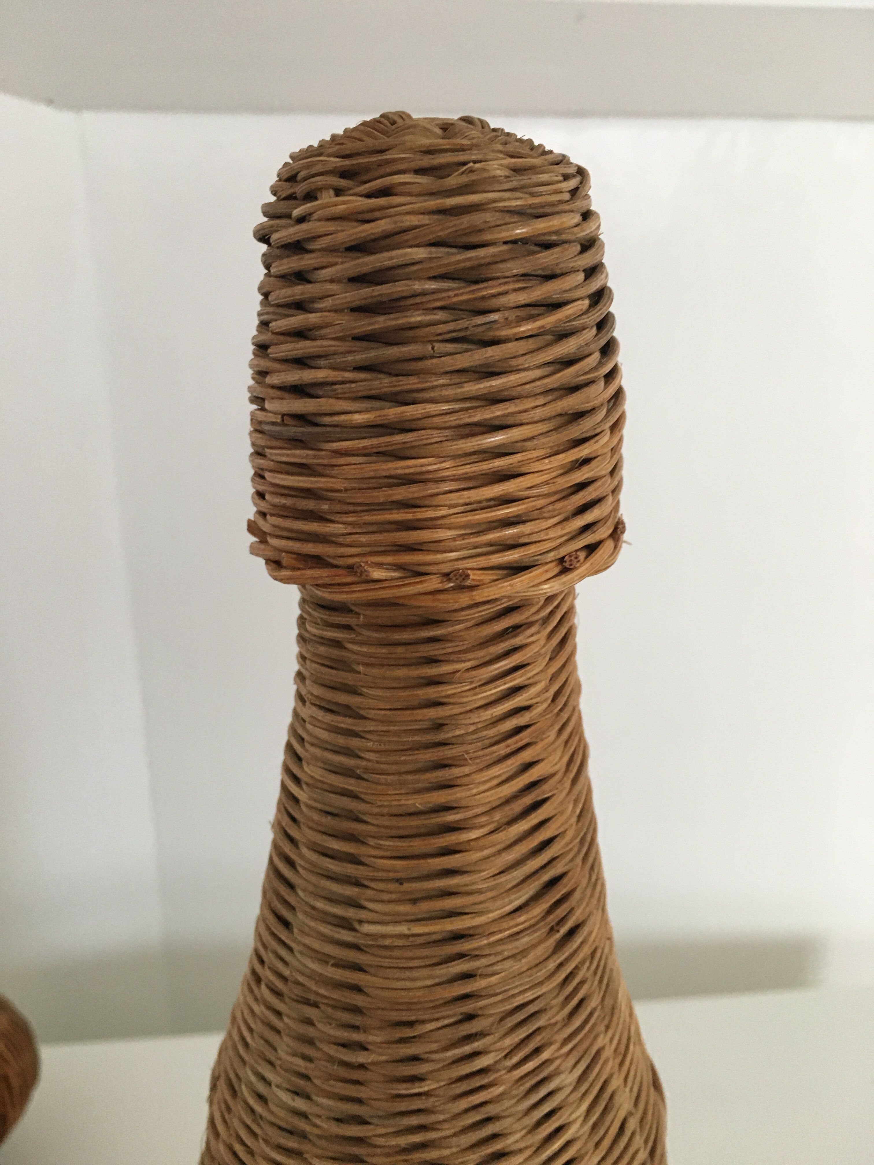 Set of 3 rattan bottles