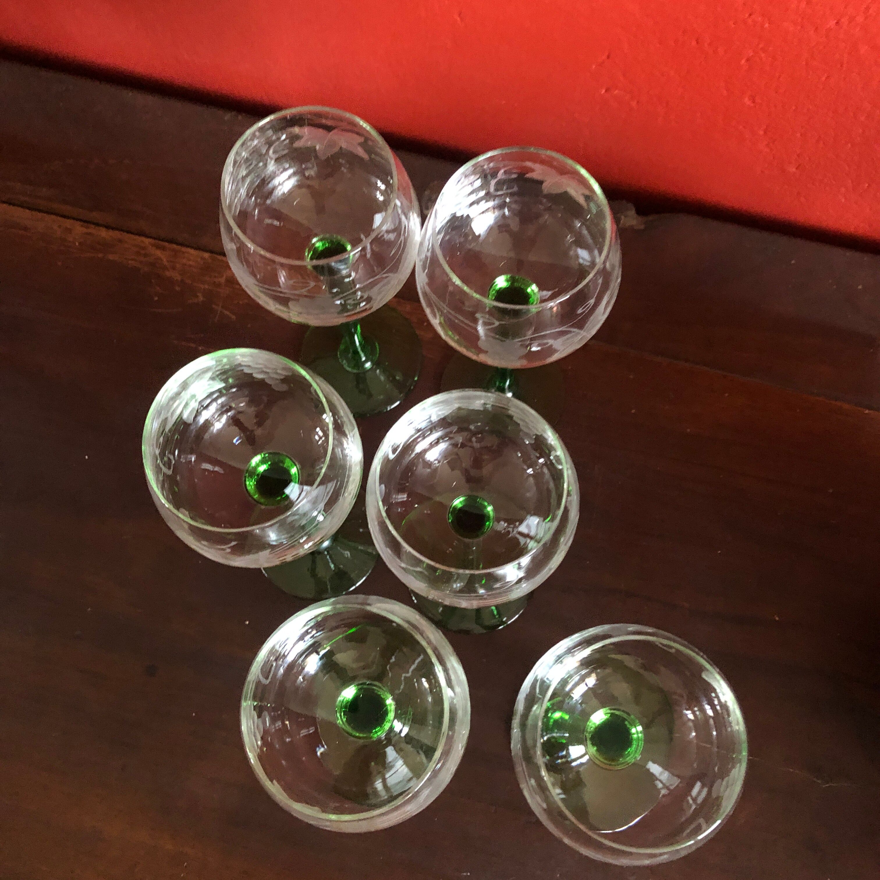 6  verres "ballon" vin d'Alsace cristal