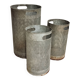 Vintage set of perforated metal waste bins