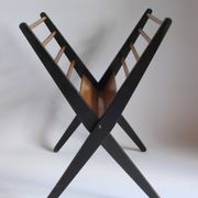 Foldable wooden magazine holder by Cees Braakman for Pastoe, the Netherlands 1950s.