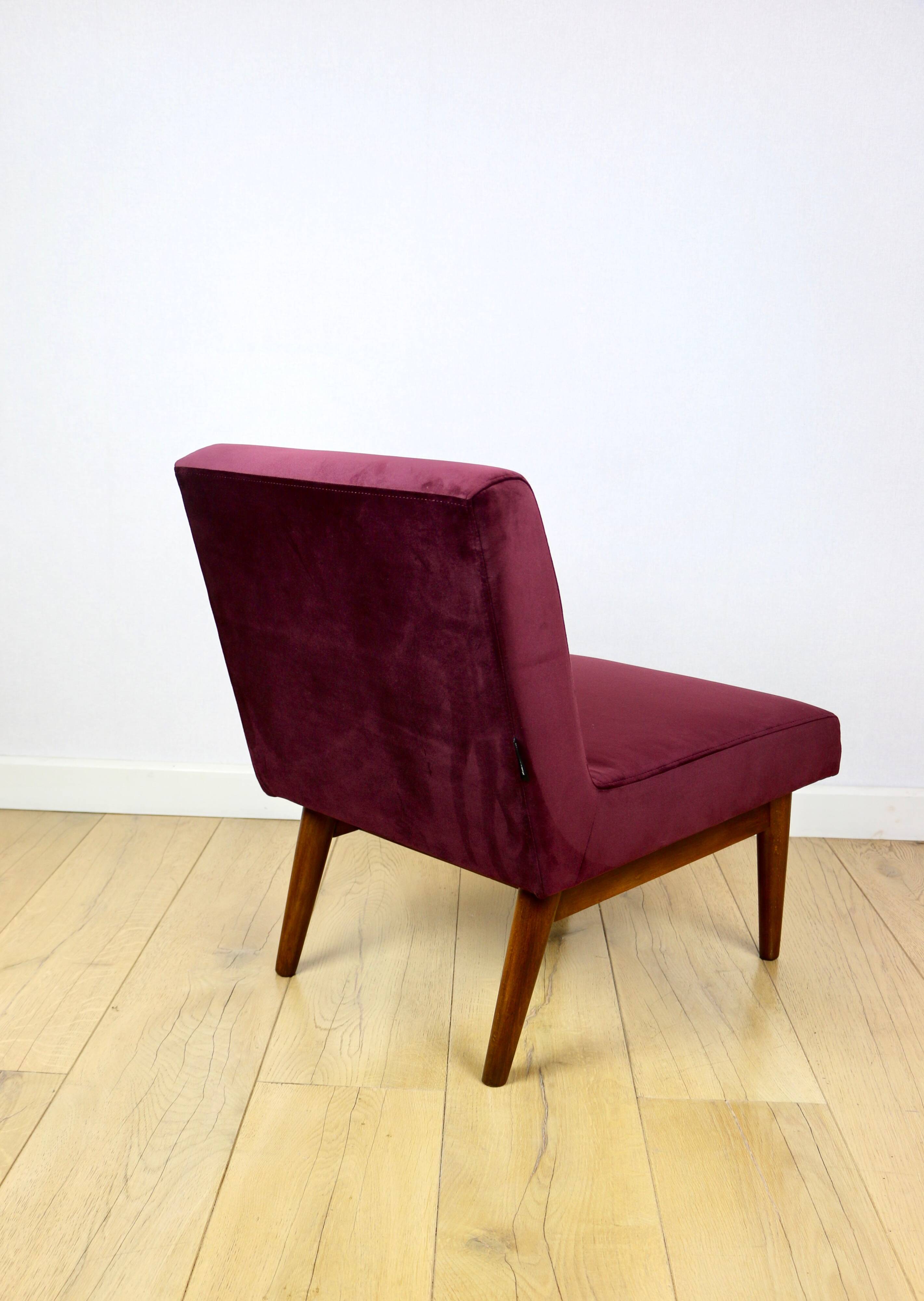 Vintage loft armchair 70s vintage burgundy wine velvet