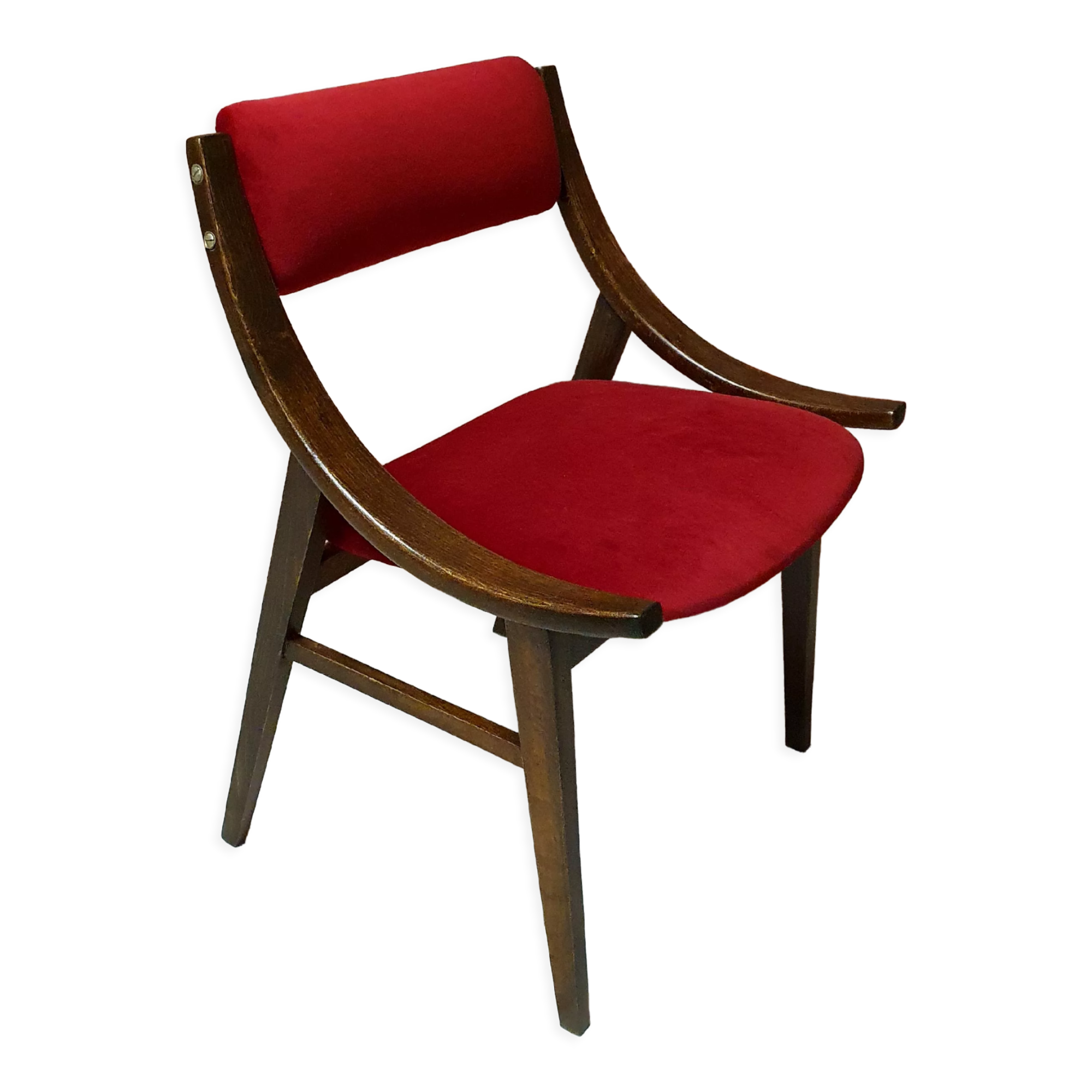 Chair GFM-57 "Jumper" designed by J. Kędziorek, Poland 1960s, red