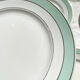 6 Badonviller flat plates in white, green and gold earthenware