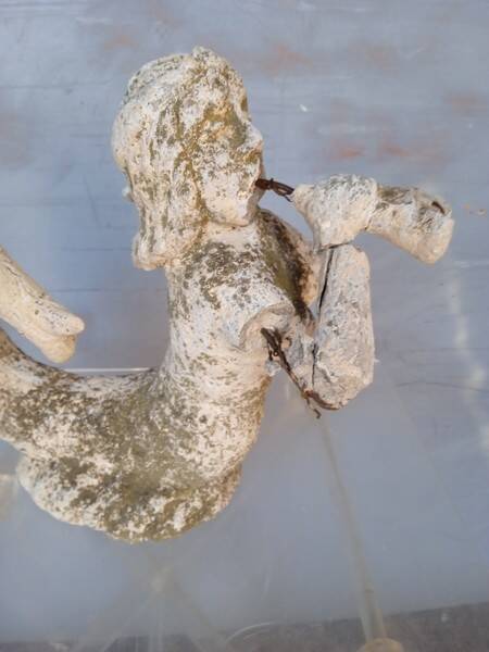 Gargoyle in cement mermaid bugle cathedral ep 1950