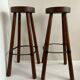 Paire de tabourets en bois massif