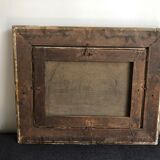 Oil on canvas framed Landscape with boat