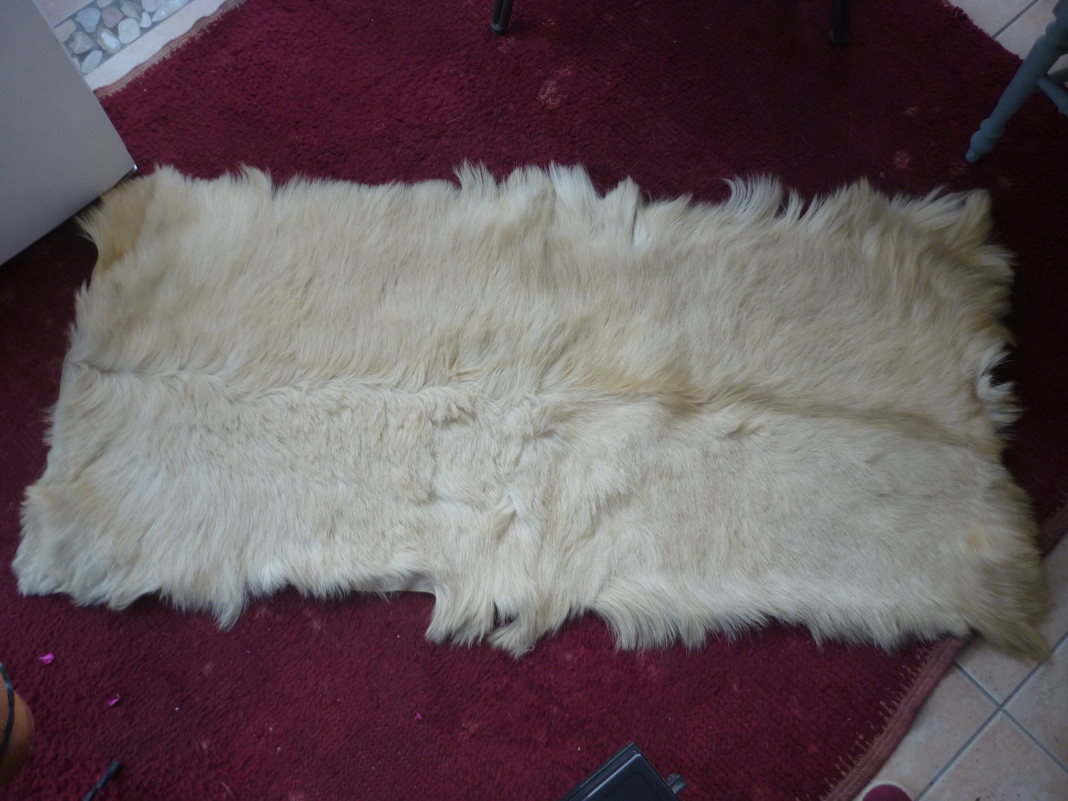 Beige tanned goat skin