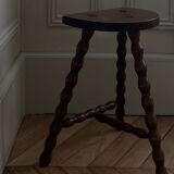Tabouret tripode brutaliste dans le goût de Charles Dudouyt