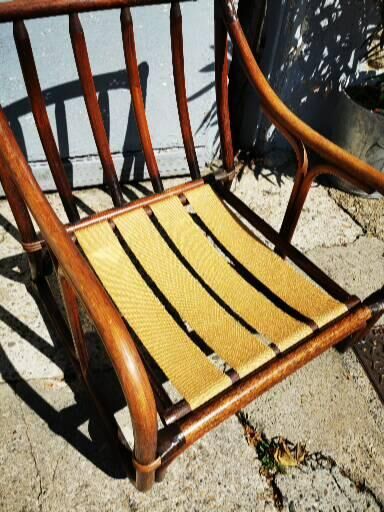 Pair of vintage rattan armchairs