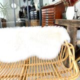 Vintage rattan bench sofa