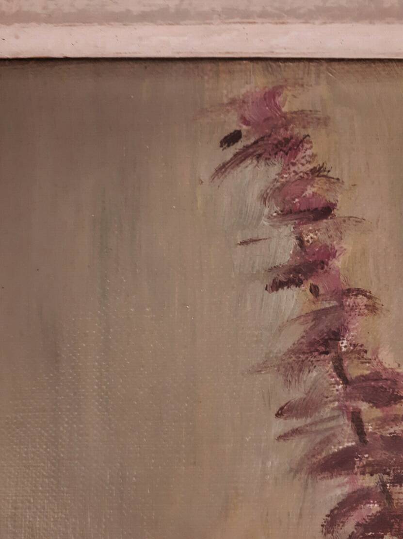 HST painting bouquet of peony flowers signed Henri Marcel-Martin vintage 1950