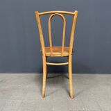 Set of 4 wooden bistro chairs with graceful seats