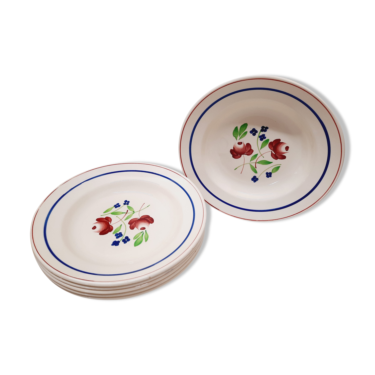 Set 6 hollow plates Lunéville