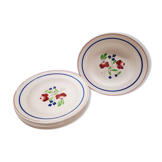 Set 6 hollow plates Lunéville