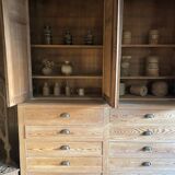 Old workshop furniture, 2 bodies with drawers and a cupboard.