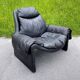 Fauteuil lounge P60 noir par Vittorio Introini pour Saporiti, Italie, années 1960