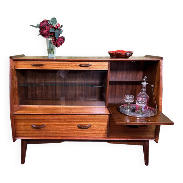 Petit meuble à cocktail haut de gamme rétro vintage du milieu du siècle GPlan