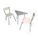 Table tripode et chaises vintage 1950