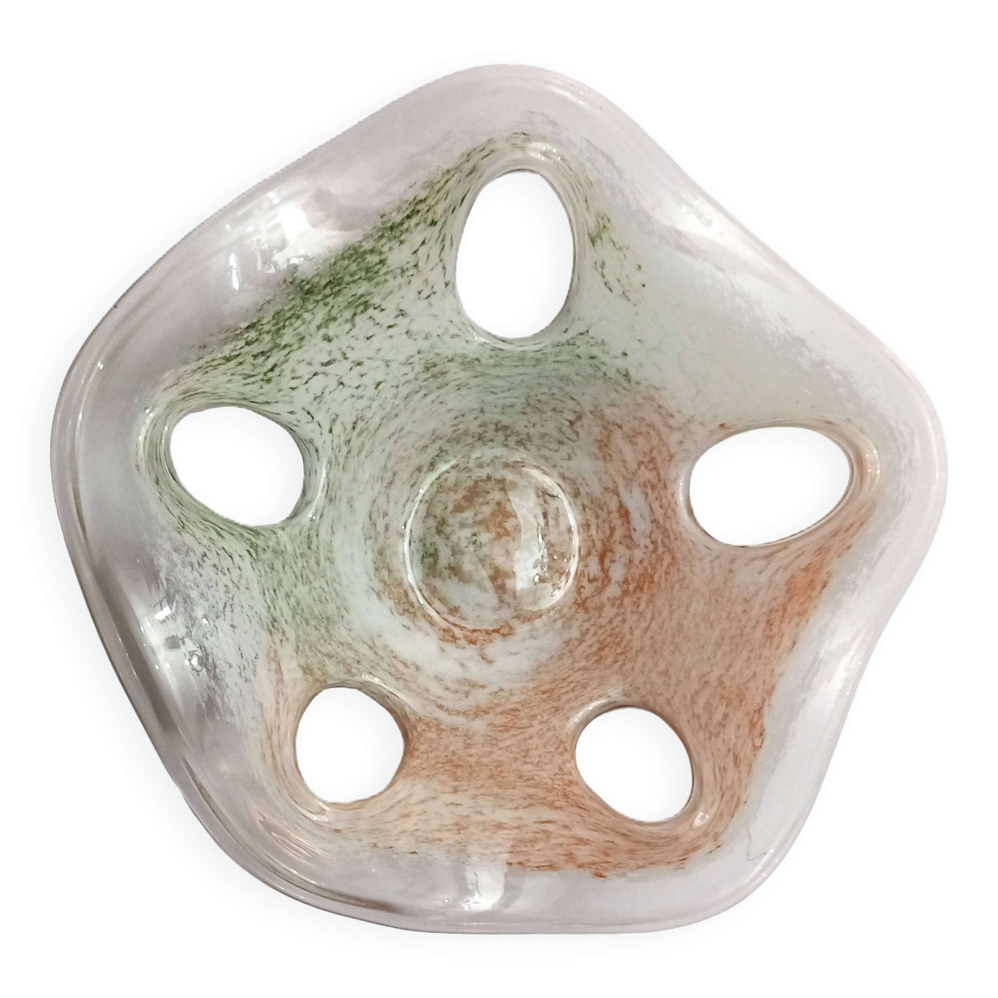 Large handcrafted glass bowl / fruit bowl / centerpiece