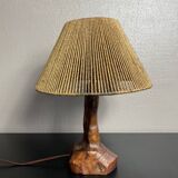 Wooden lamp by Olivier 70s
