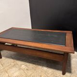 Vintage oak and slate coffee table