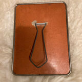 Miroir de barbier dos en cuir