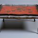 Low table in chinese black and red lacquer from the 19th century with independent tray