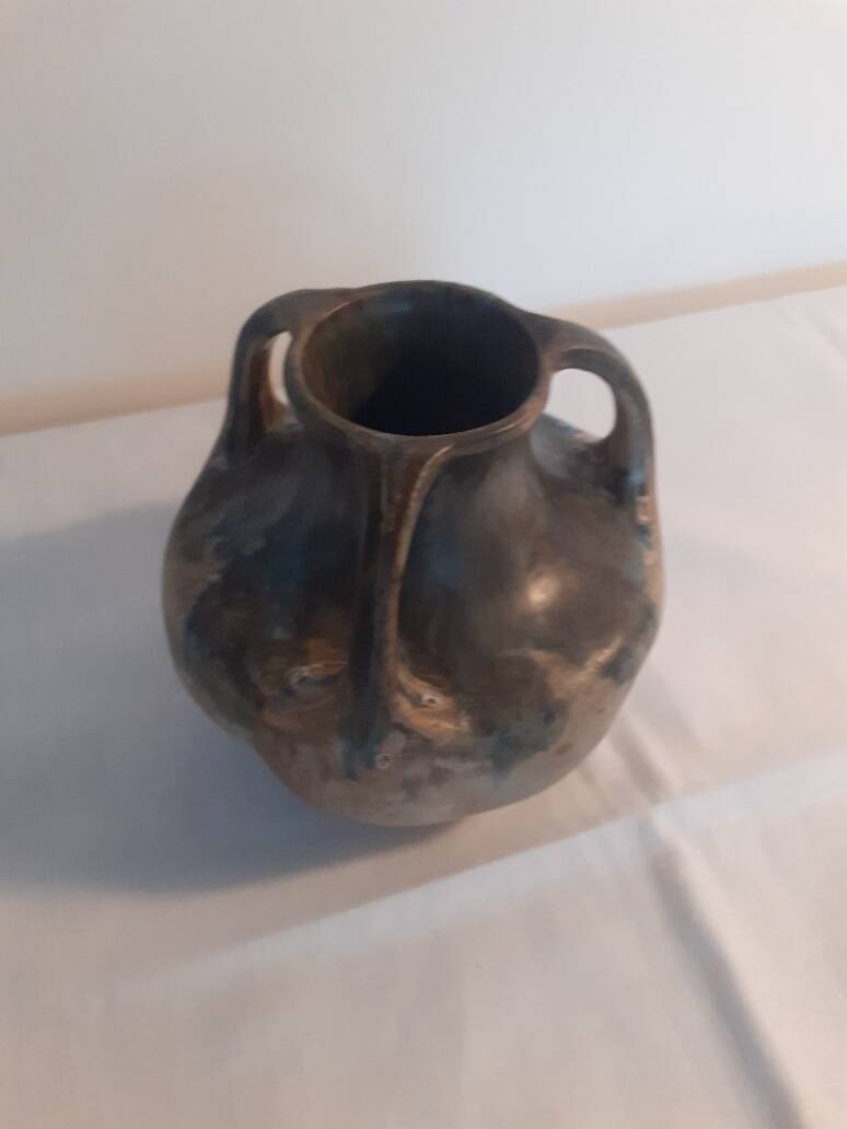 Denbac stoneware vase with 3 handles