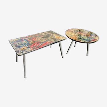 Set of 2 vintage coffee tables 1950s 1960s