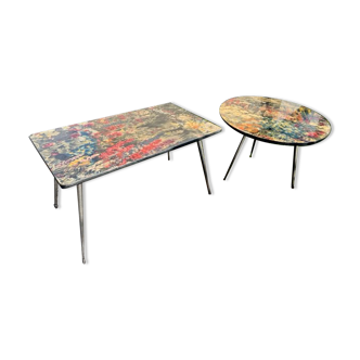 Set of 2 vintage coffee tables 1950s 1960s