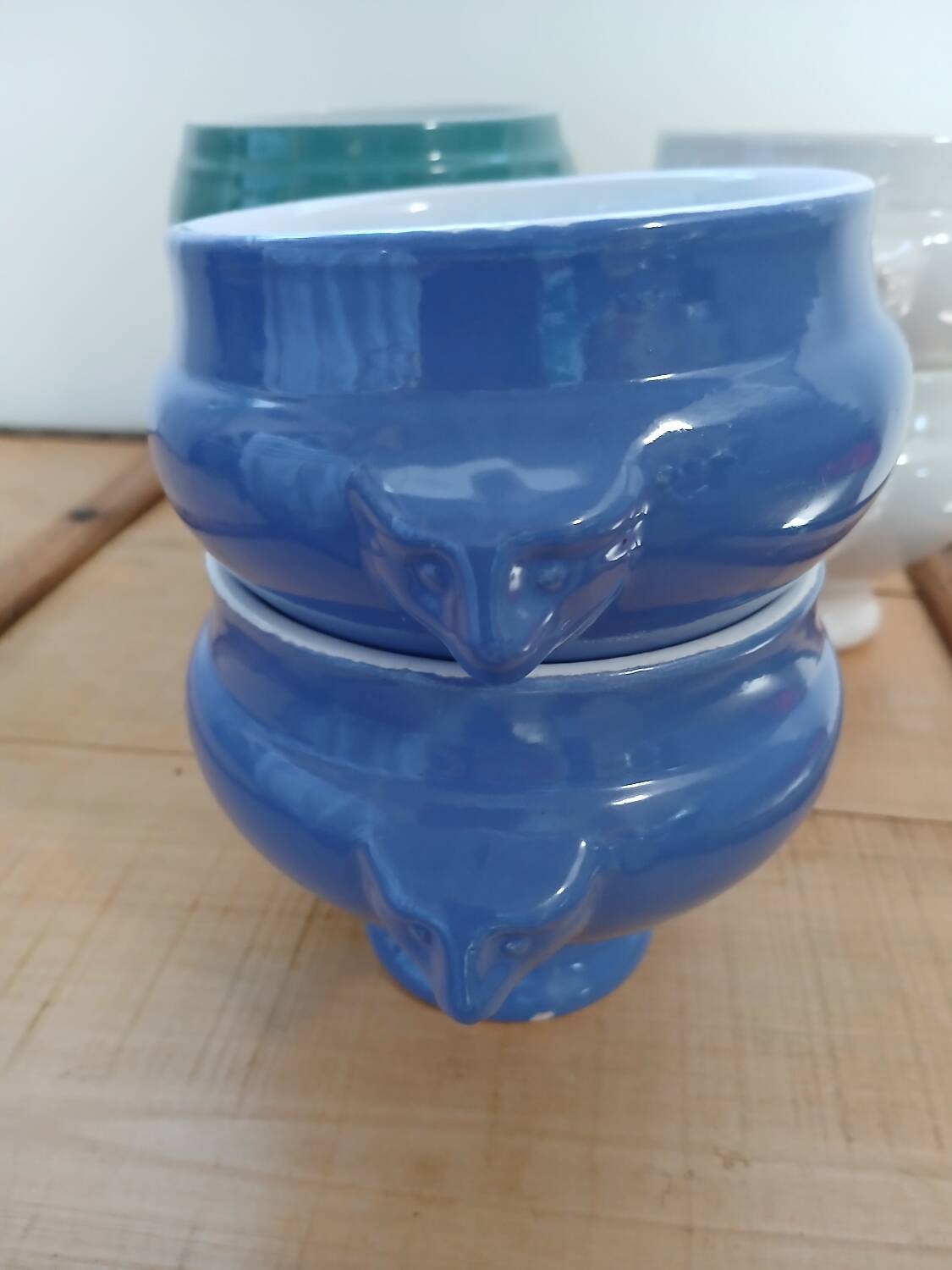 6 antique soup bowls